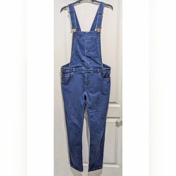 Maje | Pila Stretch Denim Overalls in Medium Blue - Picture 4 of 12
